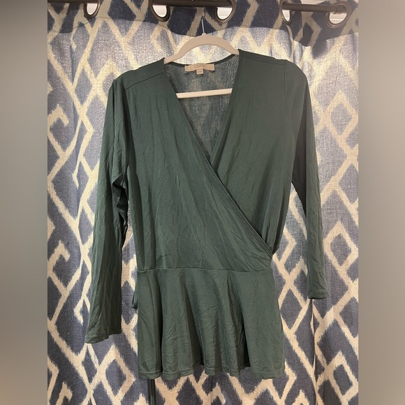 Loft Teal Wrap Top Size Large Petite - Picture 1 of 5